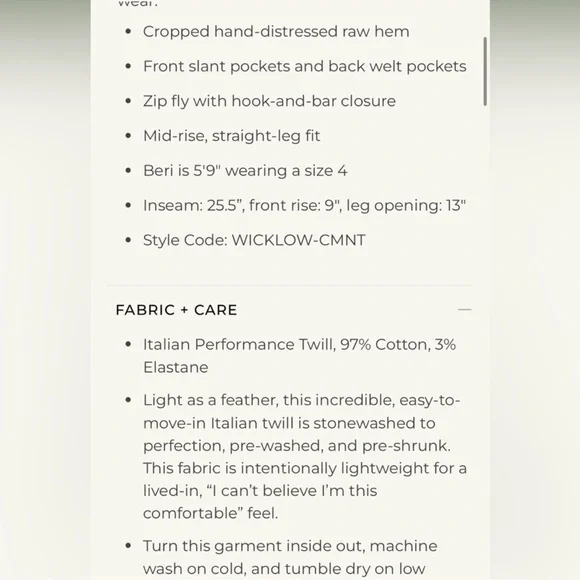 Frank & Eileen Wicklow Tan Ankle Cropped Pants - Picture 8 of 8